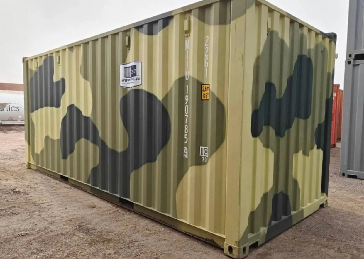 CONTENEDOR MARÍTIMO DE 20 PIES CAMUFLAJE